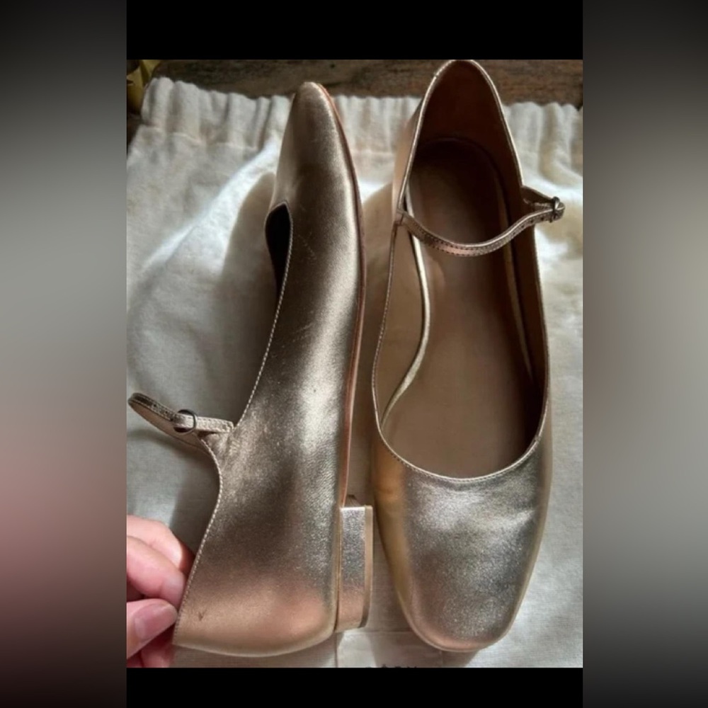 Doen Gold Mary Jane Shoes Size 39